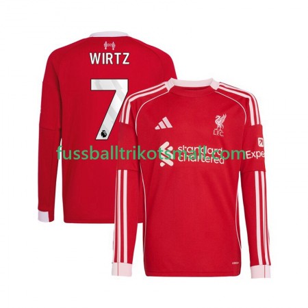 Fußballtrikots Liverpool Florian Wirtz 7 2025-2026 Langarm Heimtrikotsatz kaufen